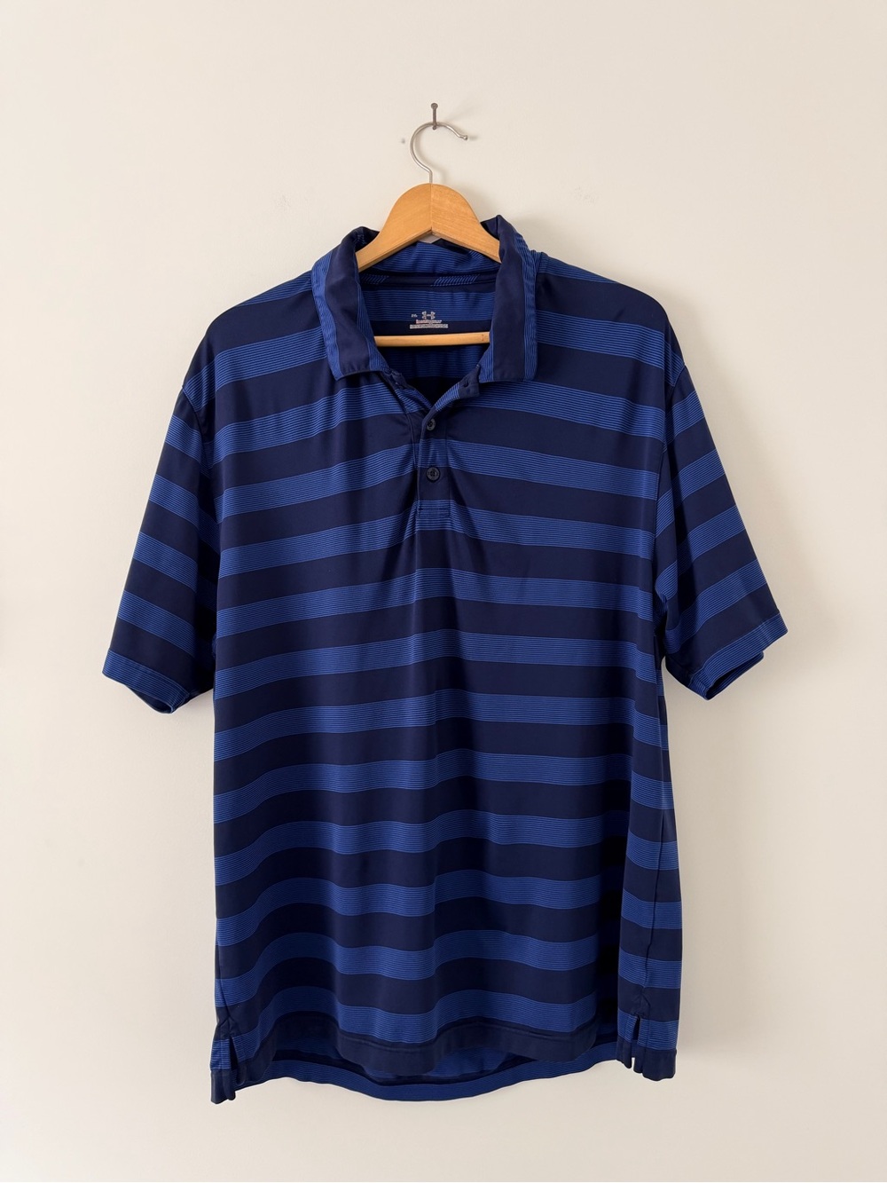 Under Armour Men's Blue Striped Performance Polo